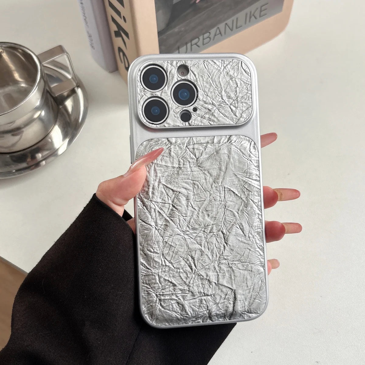 Retro Petal Flower Case for iPhone 13-17 Pro Max Large Window Shockproof Cover