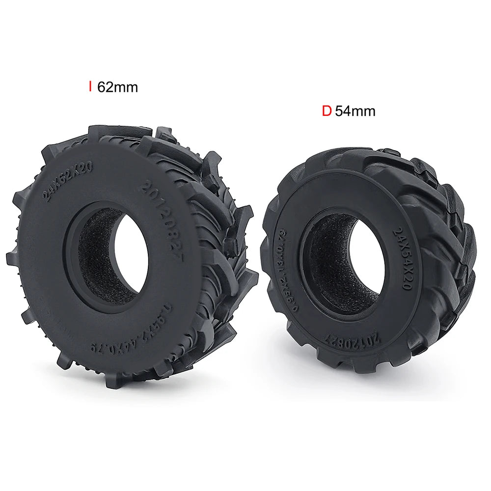 YEAHRUN 4Pcs 1.0inch Soft Rubber Wheel Tires 50/54/58/62/64/65mm for TRX-4M 1/18 Axial SCX24 1/24 RC Crawler Car Upgrade Parts-EXPROTAS