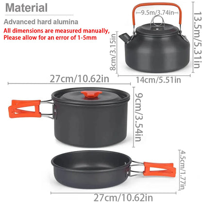 1pcs Outdoor Cooking Camping Cookware Set Portable Picnic Kettle Pan Pot