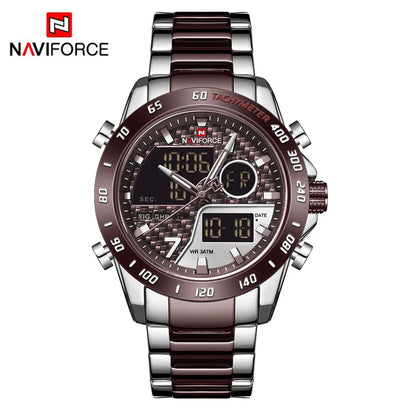 NAVIFORCE Men's Digital Sport Watch | LED Quartz Waterproof Luminous Military Style
