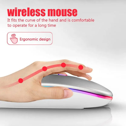 RGB Wireless Bluetooth Mouse 3600DPI LED Rechargeable for PC Laptop Gamer