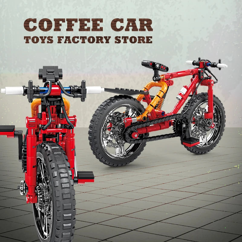 Technology Mountain Bike MOC Building Blocks Off-Road Bicycle 3D Model Toy Gift
