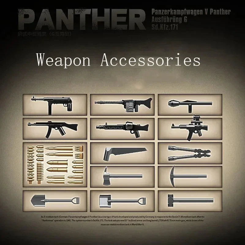 WW2 German Tank III L Building Blocks Military Brick Model Set Educational Toy Gift