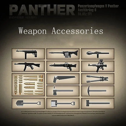 WW2 German Tank III L Building Blocks Military Brick Model Set Educational Toy Gift