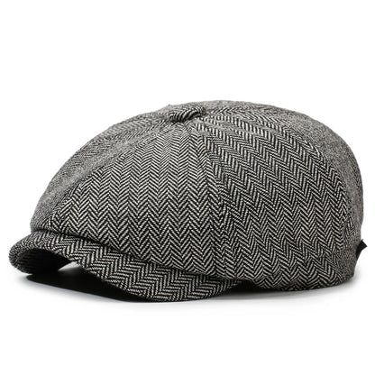 Unisex Newsboy Hat Retro Beret Cap for Spring Autumn Travel Casual