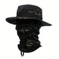 Wide Brim Boonie Hat with Balaclava Mask for Outdoor Fishing Hiking