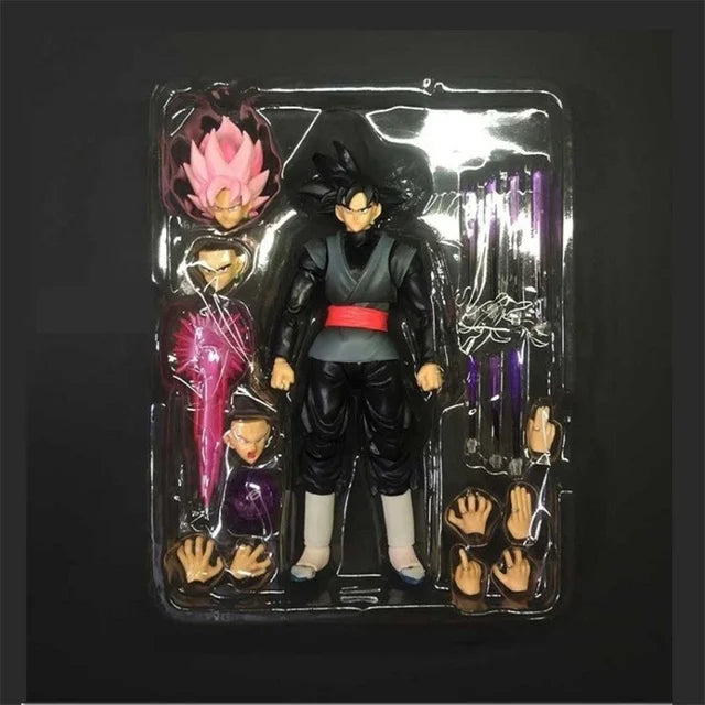 14cm Anime Dragon Ball Black Goku Zamasu Action Figure  Super Saiyan Movie Version Dbz Model With Multiple Accessories Toys-EXPROTAS