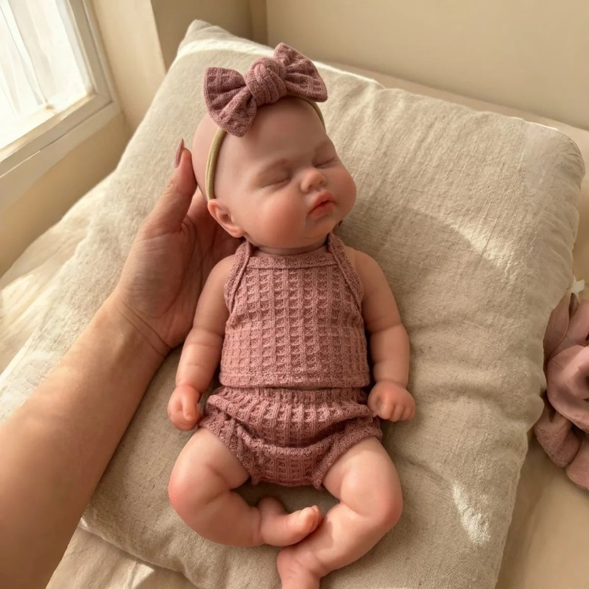 33cm Open Mouth Silicone Reborn Doll Girl Soft Touch Full Body Baby