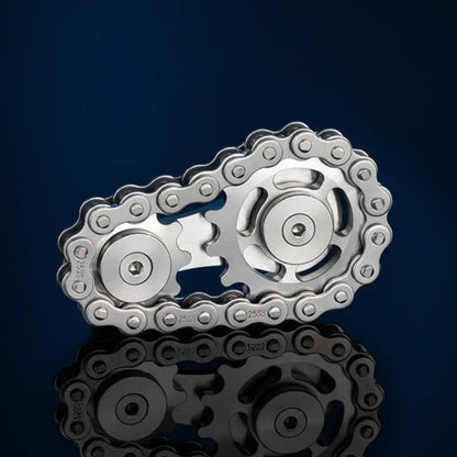Metal Gear Fidget Spinner Chain Hand EDC Toy for Adults Stress Relief ADHD
