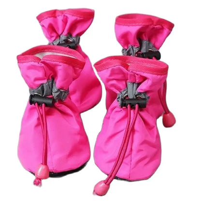 4Pcs Waterproof Pet Dog Shoes Anti-Slip Rain Boots for Small Dogs