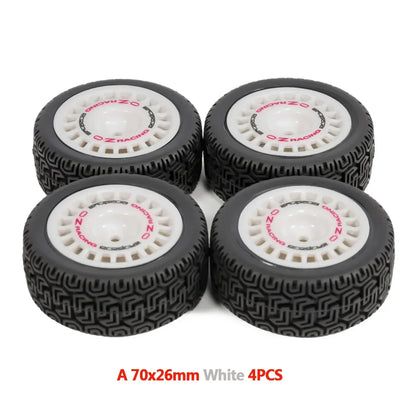 4PCS RC Rally Tires w/ 12mm Hex for Tamiya TT02 TT01 XV01 WR8 PTG-2