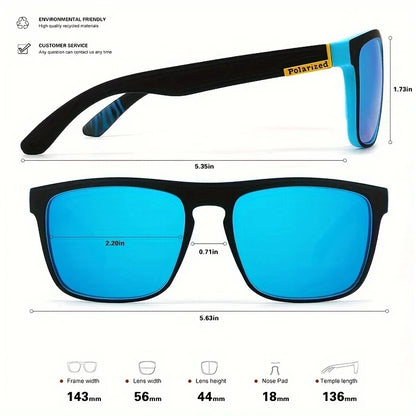3PCS Polarized Square Sunglasses Men Women Fashion Outdoor Sport Travel
