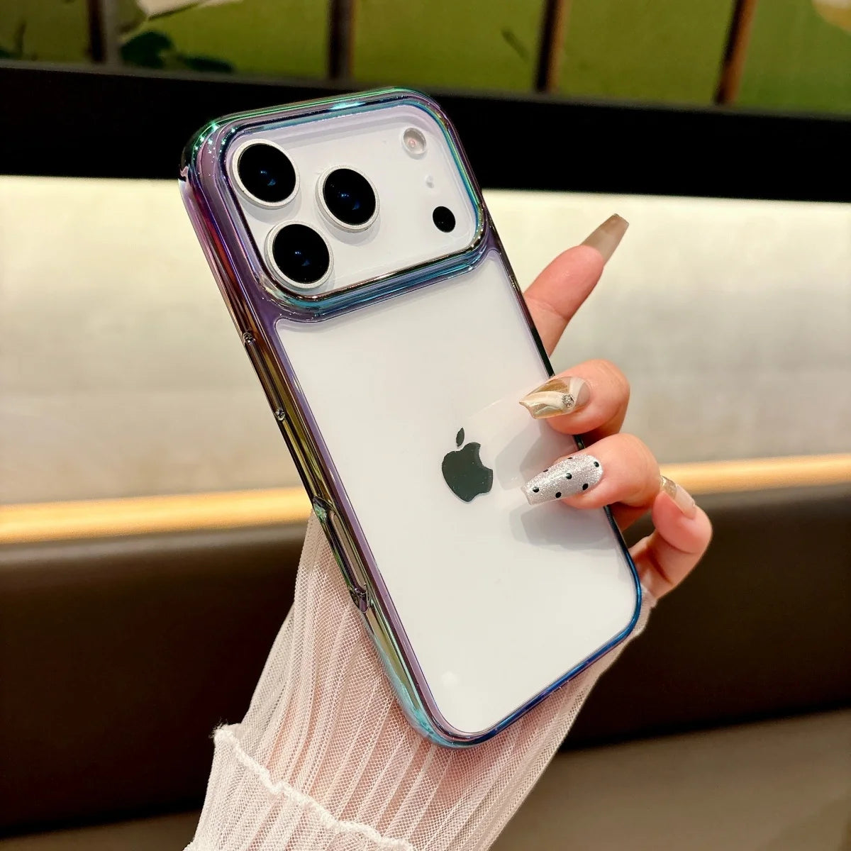 Gradient Candy Clear Case for iPhone 12-17 Air Pro Max Plus Camera Cover
