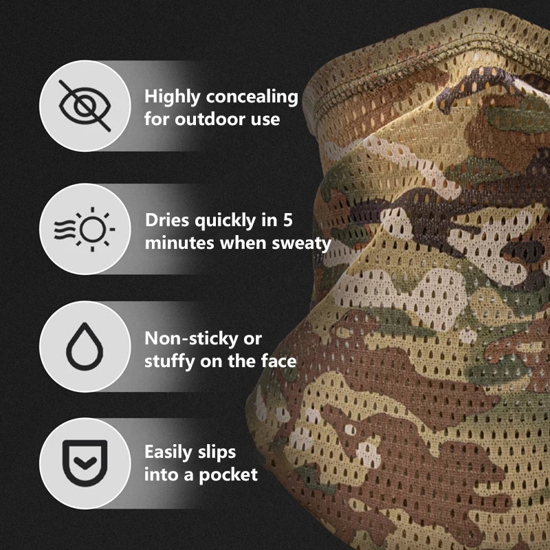 Neck Gaiter Mesh Face Bandana Breathable Scarf for Cycling Hiking Camping