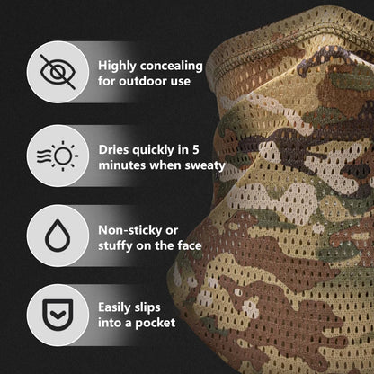 Neck Gaiter Mesh Face Bandana Breathable Scarf for Cycling Hiking Camping