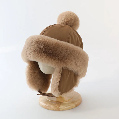 Baby Ear Protection Hat Winter Warm Wool Cute Thickened Bear Cap