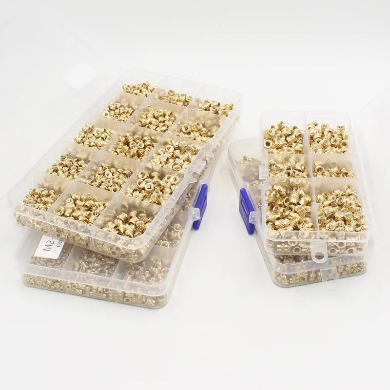 M2–M8 Brass Heat Insert Nut Set for 3D Print Hot Melt Threaded Embed