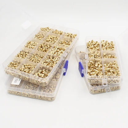 M2–M8 Brass Heat Insert Nut Set for 3D Print Hot Melt Threaded Embed