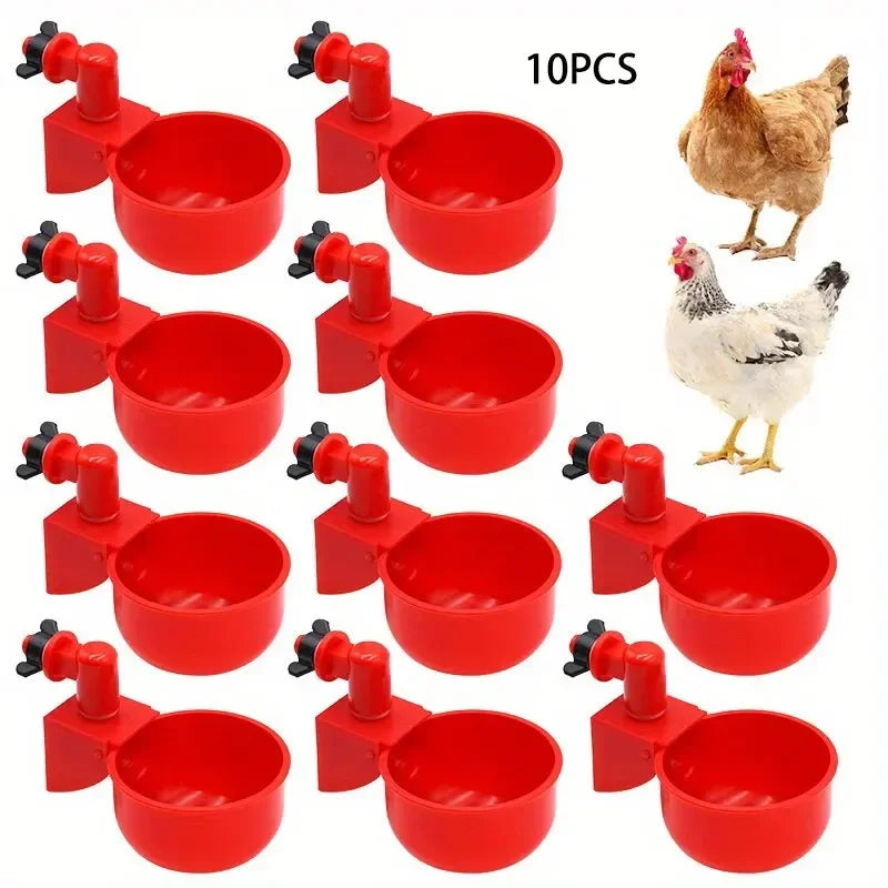 20Pcs Chicken Drinking Bowl Automatic Water Dispenser Poultry Feeder Drinker