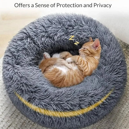 40-90cm Cat Bed Plush Round Soft Warm Cushion for Dog Pet Winter Sleeping