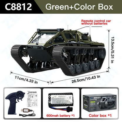 C8812 MAX RC Tank Car LED Light Full Scale Drift Off-Road Remote Control Toy