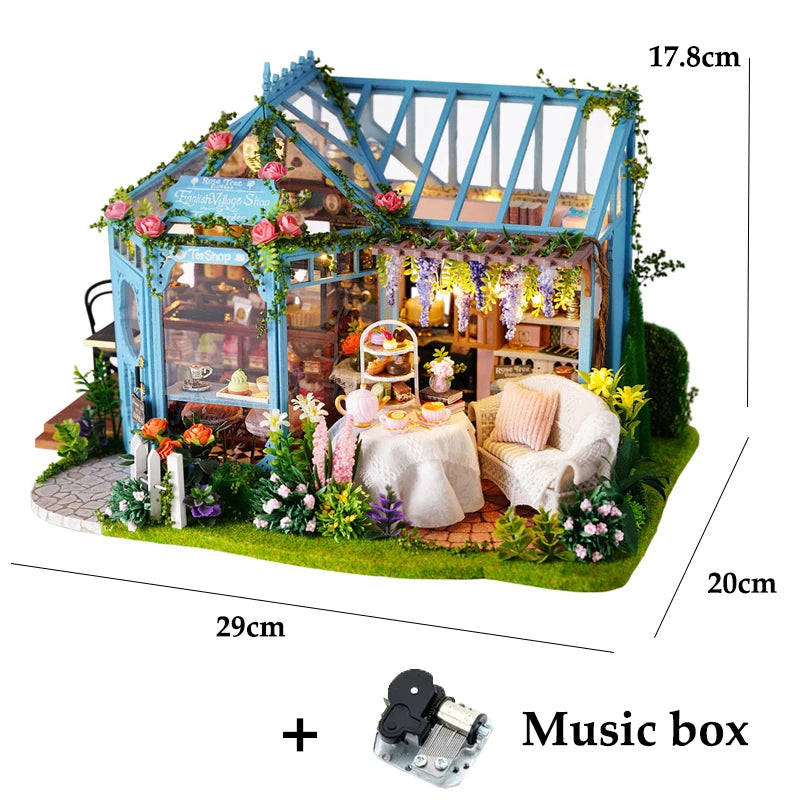 Wooden DIY Mini Dollhouse 3D Puzzle Room Kit with Furniture Birthday Gift - EXPROTAS