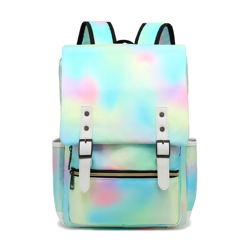 Vintage Oxford Laptop Backpack Waterproof 16" School Travel Bag Unisex Large