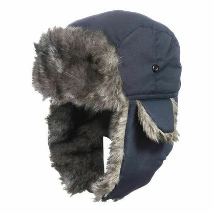 Winter Ushanka Trapper Hat Mens Russian Ear Flap Fur Cap