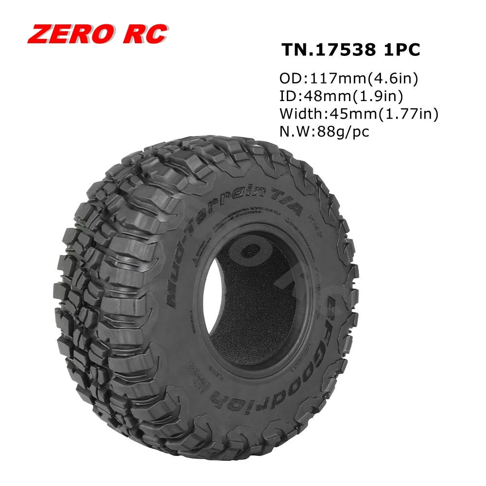 1.9" Crawler Tire for 1/10 RC Car Axial Traxxas D90 SCX10 Wheels