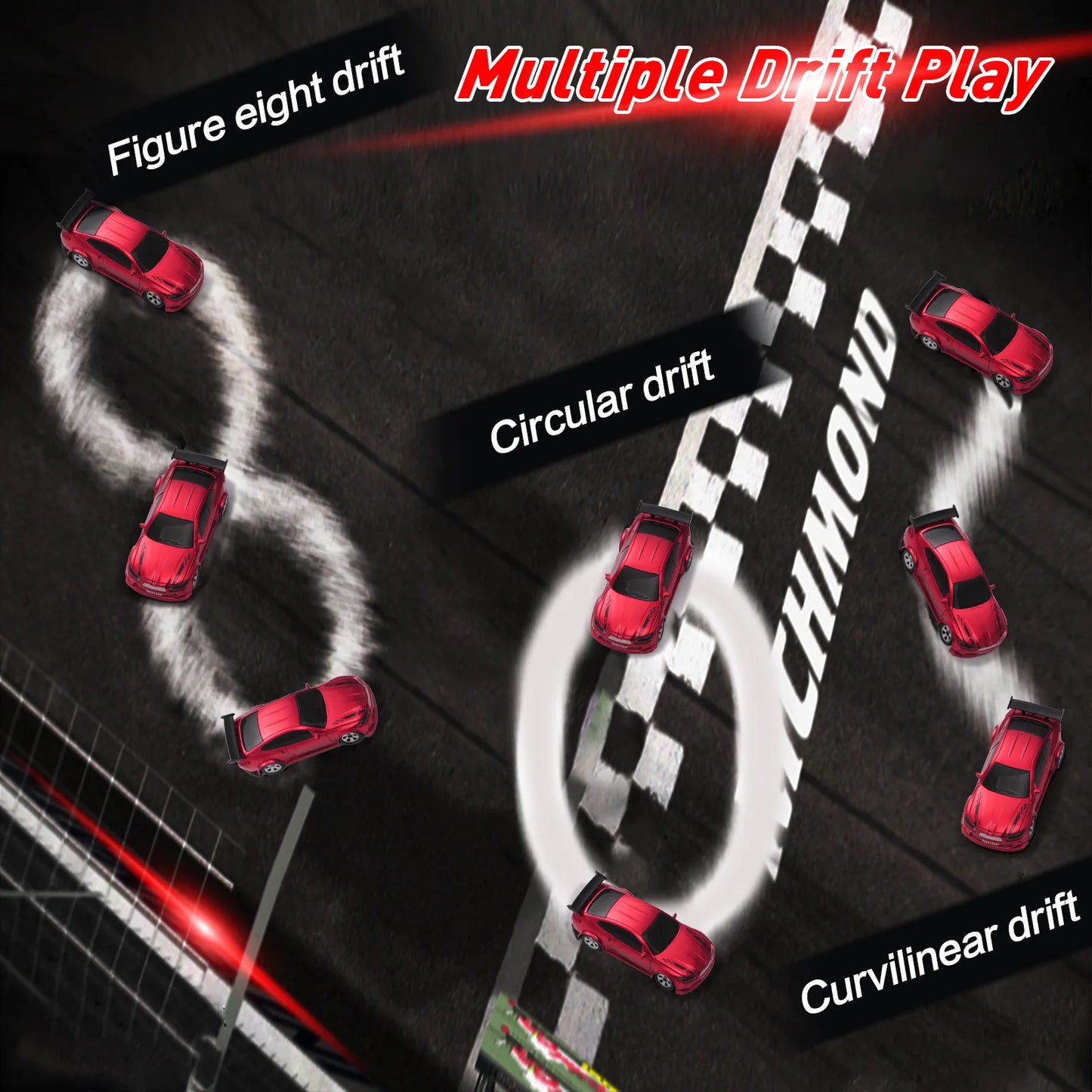 Mini Desktop RC Drift Car 1:64 4WD Remote Control Stunt Racing Toy
