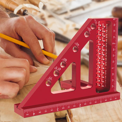Imperial 3D Multi-Angle Ruler, 45/90° Aluminum Alloy Woodworking Square Protractor