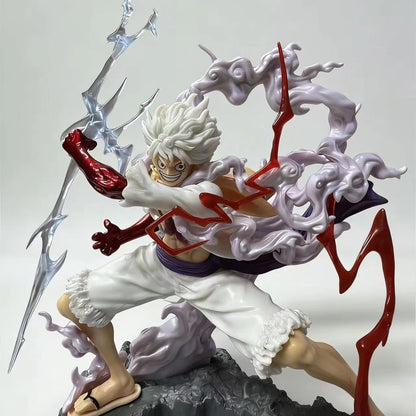 28cm One Piece Luffy Gear 5 Nika Action Figure PVC Collectible Statue