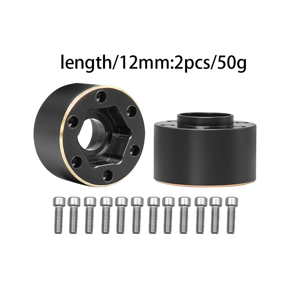 12mm Brass Wheel Weights | Hex Hub Adapter for 1/10 RC SCX10 TRX4 1.9" Rims