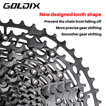 Goldix Carbon Steel Freewheel 9/10/11/12/13 Speed MTB Cassette