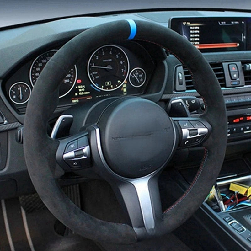 Car Steering Wheel Cover Anti-Slip  Suede Leather For BMW M Sport 1 Series F20 M135i M140i M235i M240i X1 F21 F48 X2 F39 X3 F25-EXPROTAS