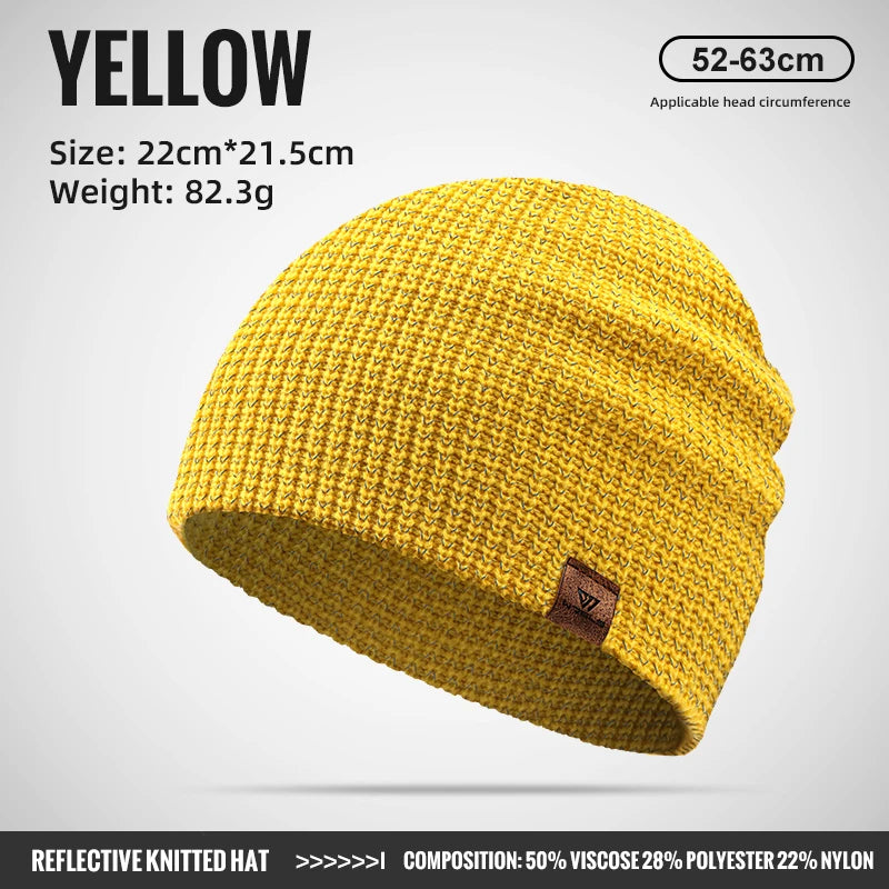 Windproof Ear Protection Beanie Hat Warm Reflective Cycling Running Cap