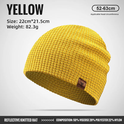 Windproof Ear Protection Beanie Hat Warm Reflective Cycling Running Cap