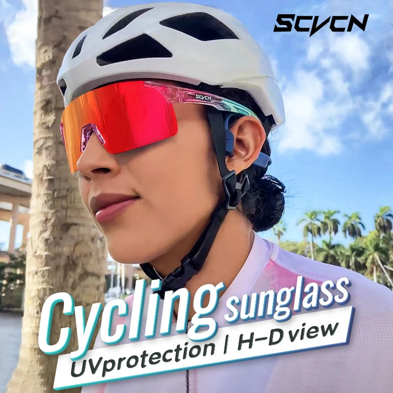 SCVCN Photochromic Cycling Sunglasses MTB Bike Glasses for Men & Women