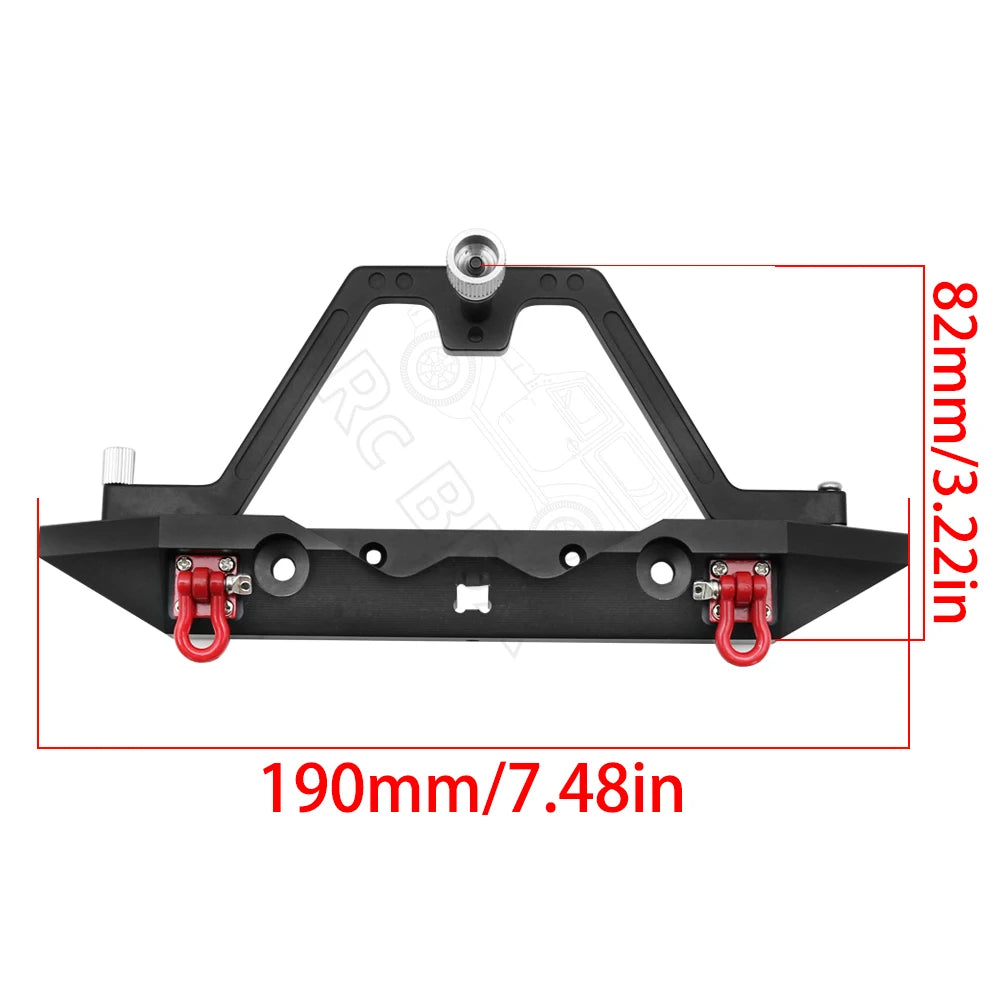 Spare Tire Metal Rear Bumper for Axial SCX10 Upgrade Holder Rack 1.9"