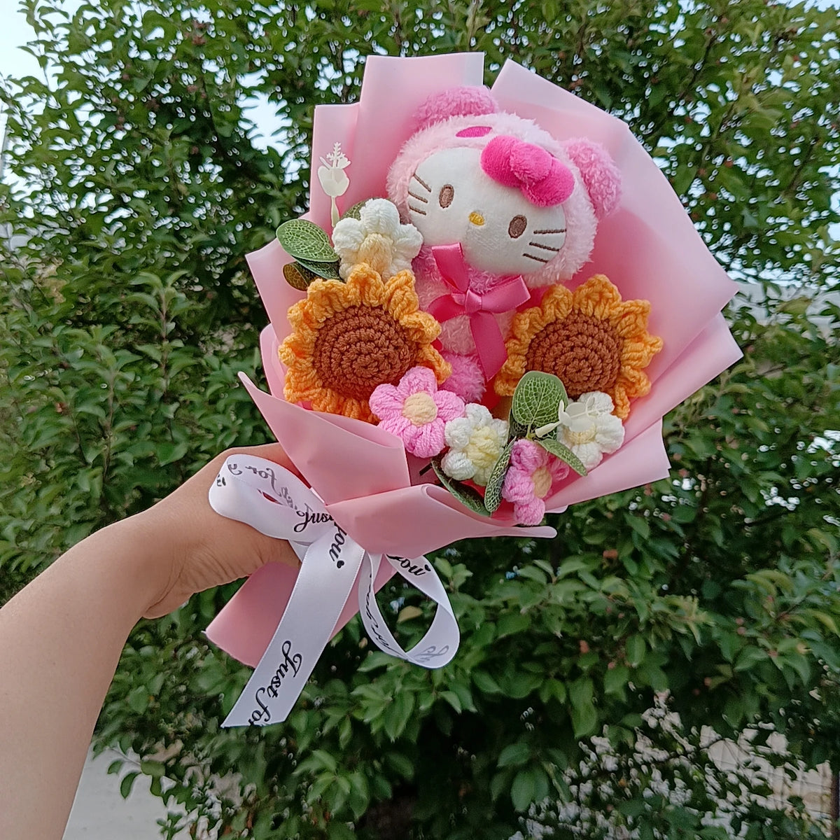 Pooh Bear Bouquet Plush Doll for Wedding Graduation Birthday Christmas