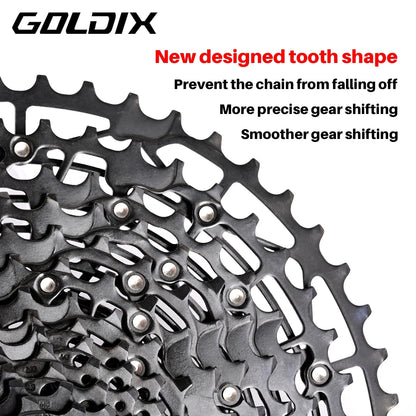 GOLDIX Mountain Bike Cassette 9 10 11 12 13 Speed HG Carbon Steel - EXPROTAS