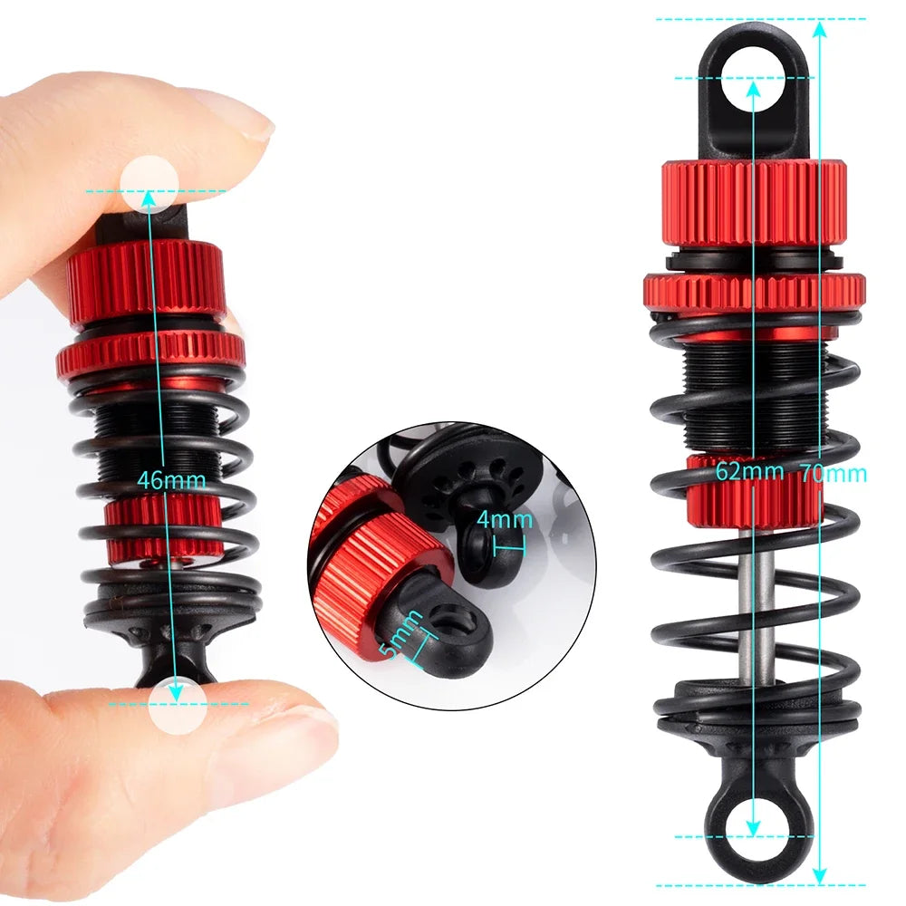 4PCS RC Shock Absorber Alloy Oil Dampers for Tamiya TT02 1/10 Car Parts