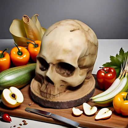 Kitchen Knives Holder Skull Resin Stand Horror Decor Storage Rack