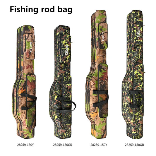1.3m/1.5m Foldable 2-Layer Fishing Rod Bag Double Shoulder Storage
