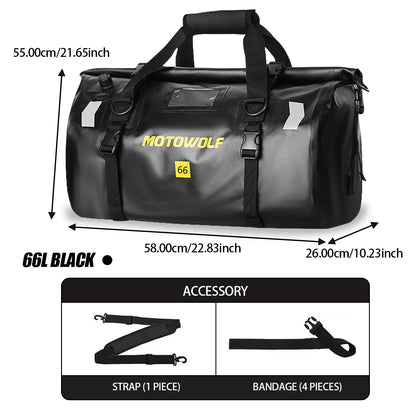 Motorcycle Waterproof TailBag Travel Outdoor Dry Luggage Roll Pack Bag 20/66/100L Motorbike Luggage Backpack Motorcycle Seat Bag