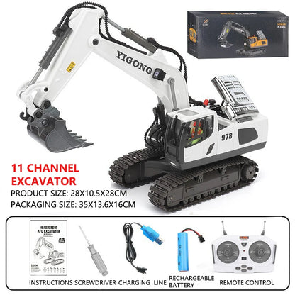 RC Excavator Dumper Car 2.4G Remote Control Engineering Vehicle Crawler Truck Bulldozer Toys for Boys Kids Christmas Gifts-EXPROTAS