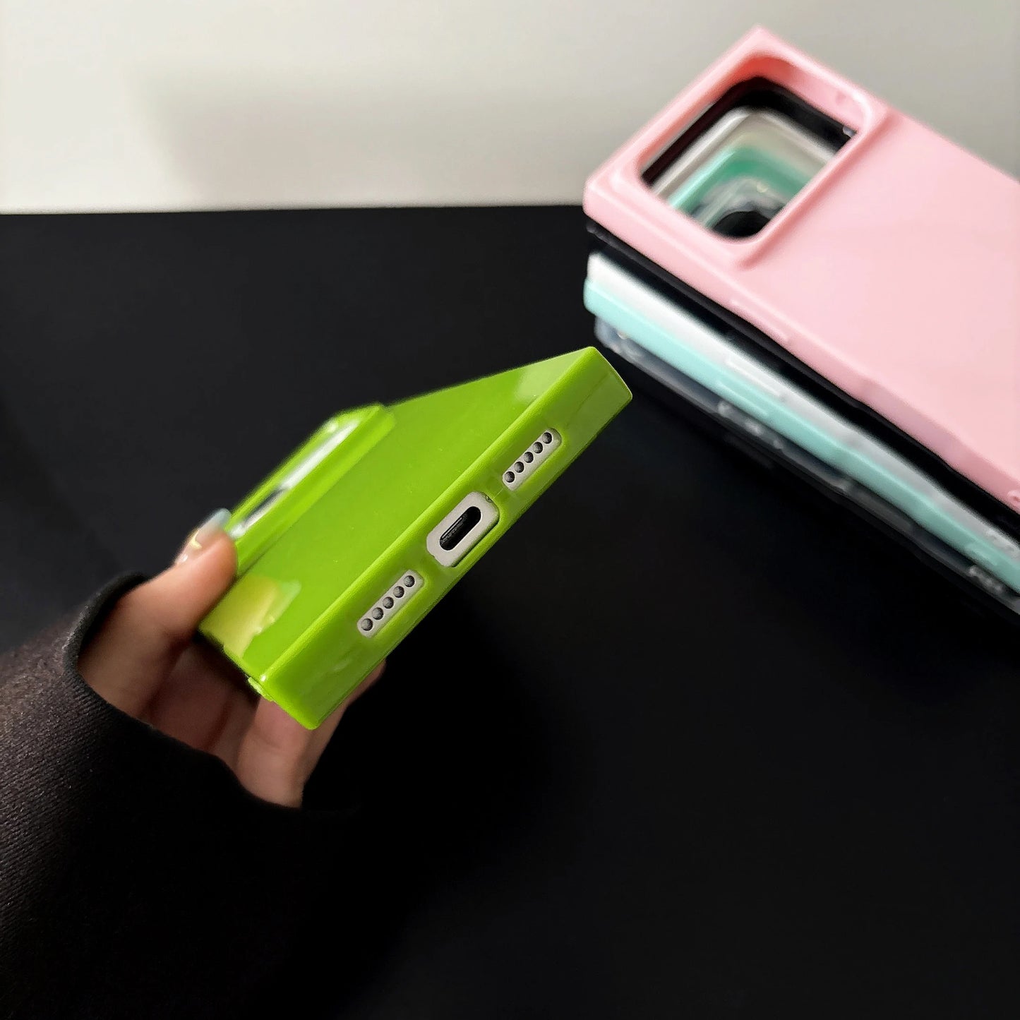 Fluorescent Clear Shockproof Case for iPhone 11-17 Air Pro Max Crystal Cover