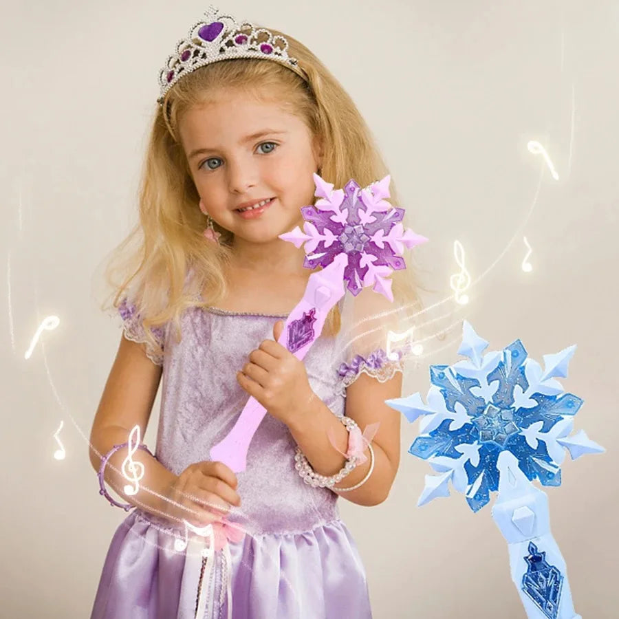 1pcs Magic Wand Toy for Kids Electric Luminous Princess Cane Xmas