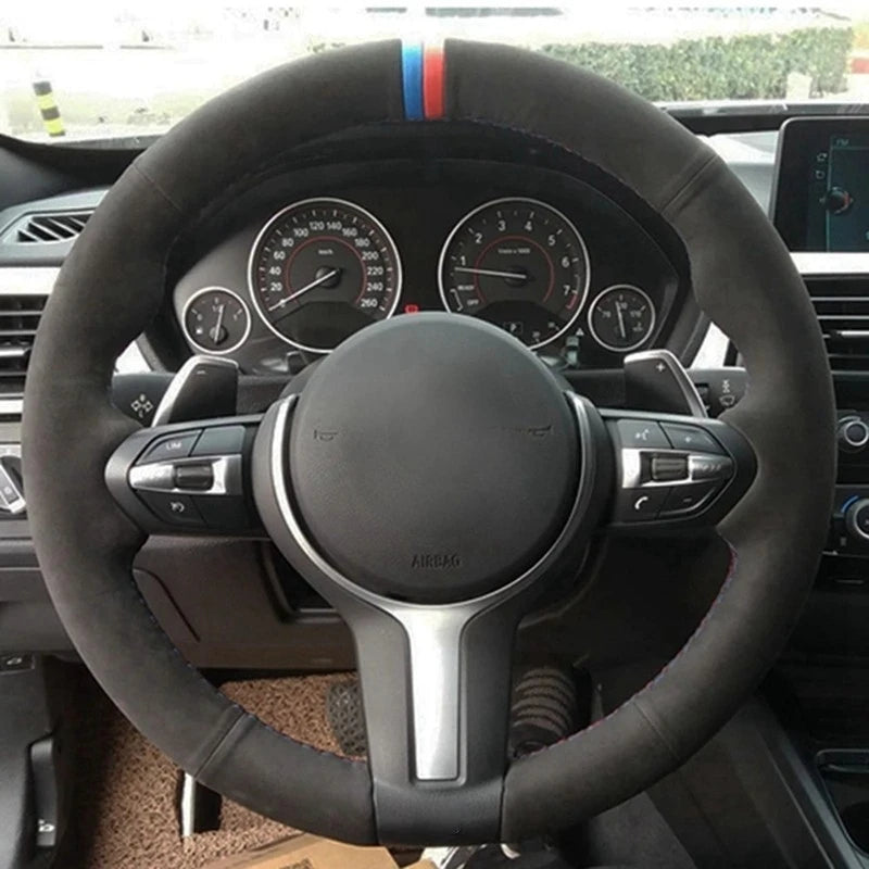 Car Steering Wheel Cover Anti-Slip  Suede Leather For BMW M Sport 1 Series F20 M135i M140i M235i M240i X1 F21 F48 X2 F39 X3 F25-EXPROTAS