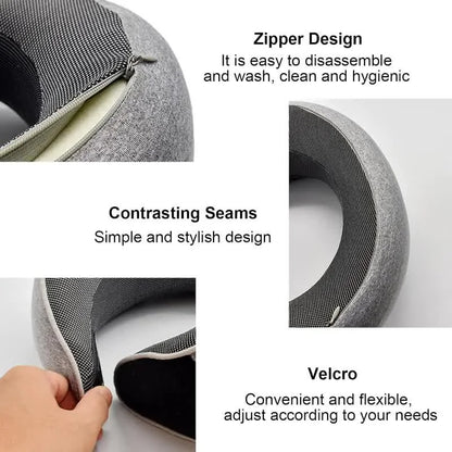 Memory Foam U-Shape Travel Neck Pillow Soft Portable Adjustable Support